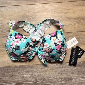 California Waves Floral Bikini Top